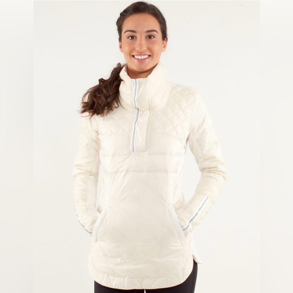 LULULEMON What The Fluff Pullover Goose Down Jacket Polar Cream NWT